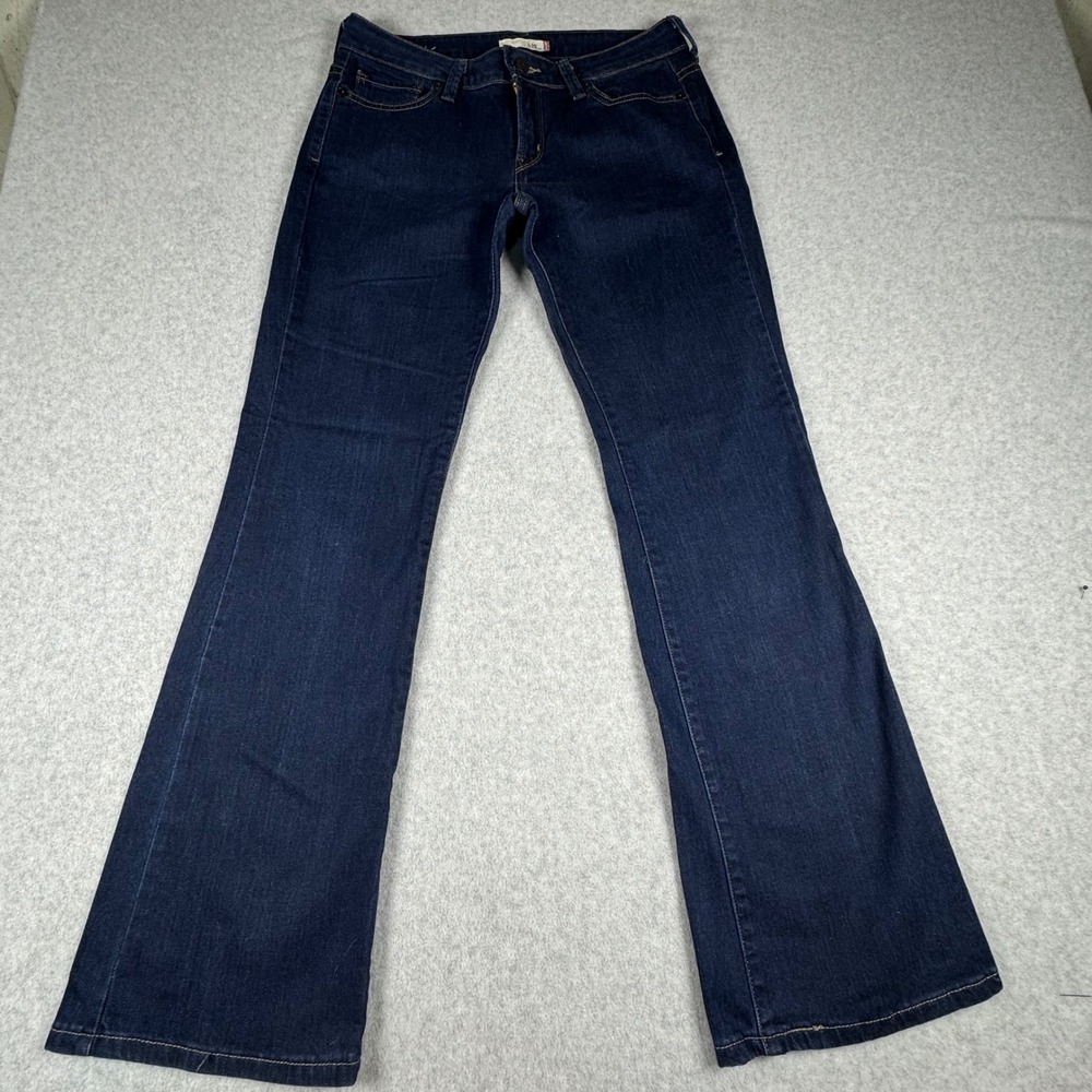Levis 545 Low Boot Cut Jeans Womens 8 Medium Dark Wash Denim Stretch 32x32
